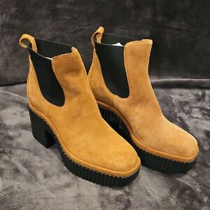 Gianni Bini Tan Suede Heeled Boots